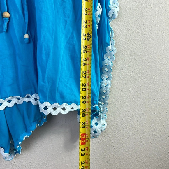 Gretchen Scott Blue Tunic Mini Beach Dress Swimsuit Coverup Size M - Picture 8 of 9